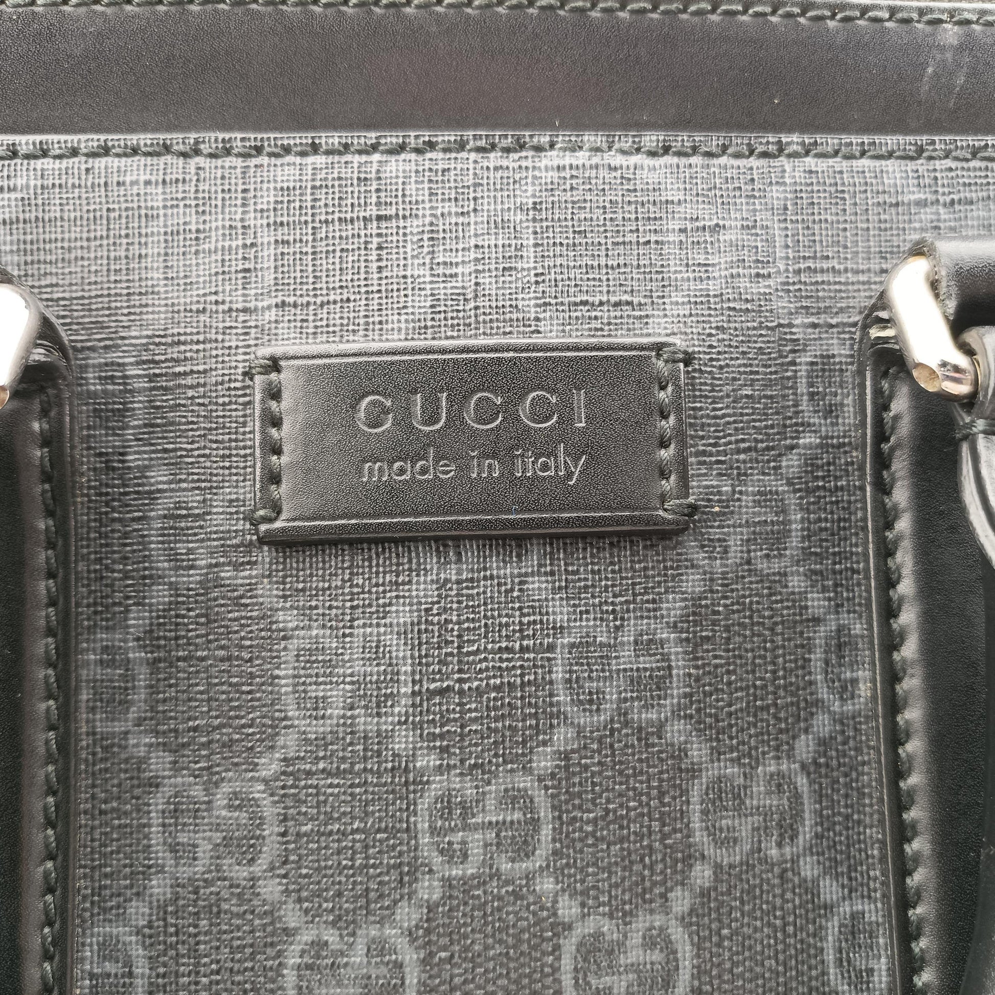 Guccissima Black PVC coated canvas×Leather 474135 I025488356グッチシマ ブラック PVCコーティングキャンバス×レザー 474135 I025488356