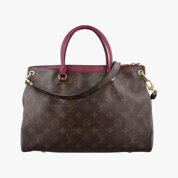 Pre-owned Louis Vuitton PALLAS brown×RAISIN Monogram Canvas×calf leather M41599 shoulderbag | stylenewstar