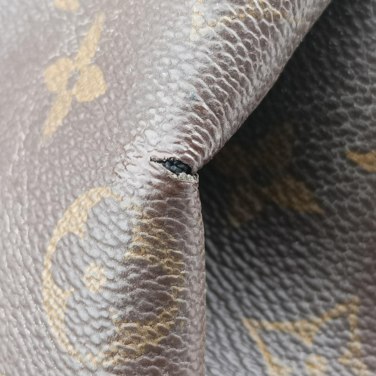 Pre-owned Louis Vuitton PALLAS brown×RAISIN Monogram Canvas×calf leather M41599 shoulderbag | stylenewstar