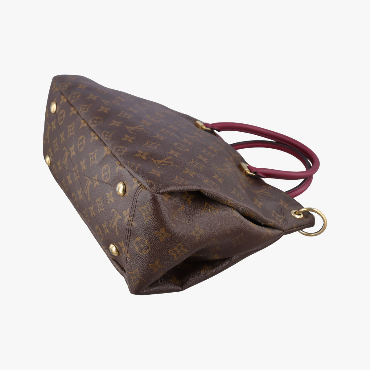 Pre-owned Louis Vuitton PALLAS brown×RAISIN Monogram Canvas×calf leather M41599 shoulderbag | stylenewstar