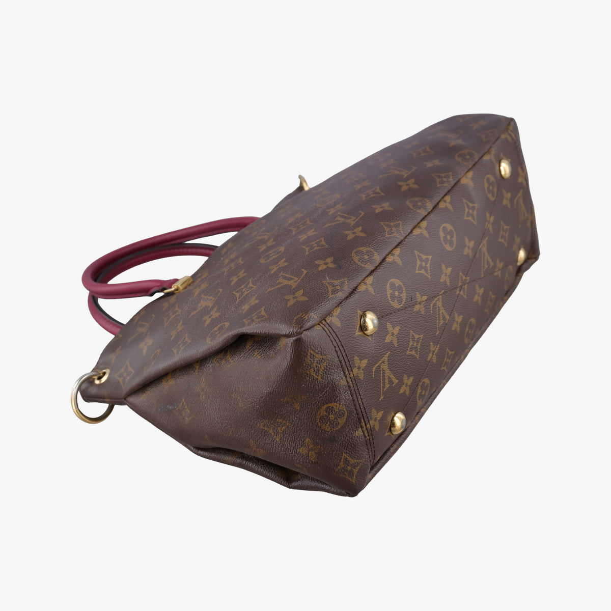 Pre-owned Louis Vuitton PALLAS brown×RAISIN Monogram Canvas×calf leather M41599 shoulderbag | stylenewstar