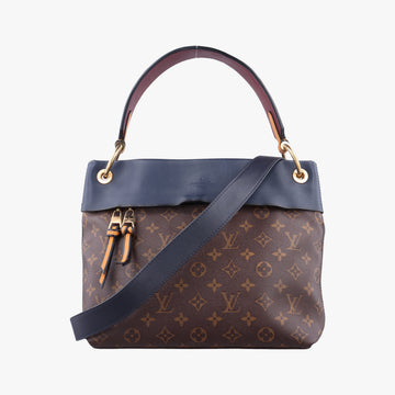 Vintage Louis Vuitton Tuileries Bezas Brown×Navy Monogram Canvas×calf leather M43154 shoulderbag | stylenewstar