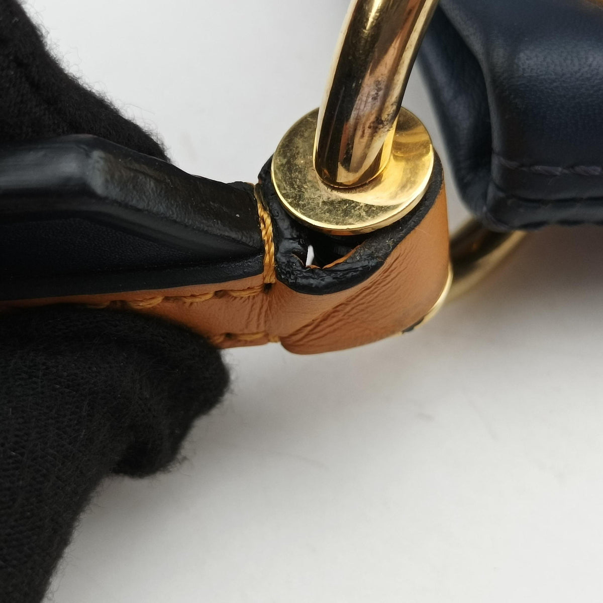 Vintage Louis Vuitton Tuileries Bezas Brown×Navy Monogram Canvas×calf leather M43154 shoulderbag | stylenewstar