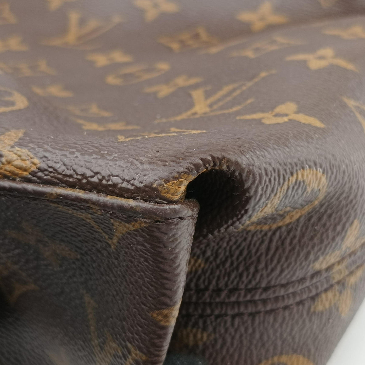 Vintage Louis Vuitton Tuileries Bezas Brown×Navy Monogram Canvas×calf leather M43154 shoulderbag | stylenewstar