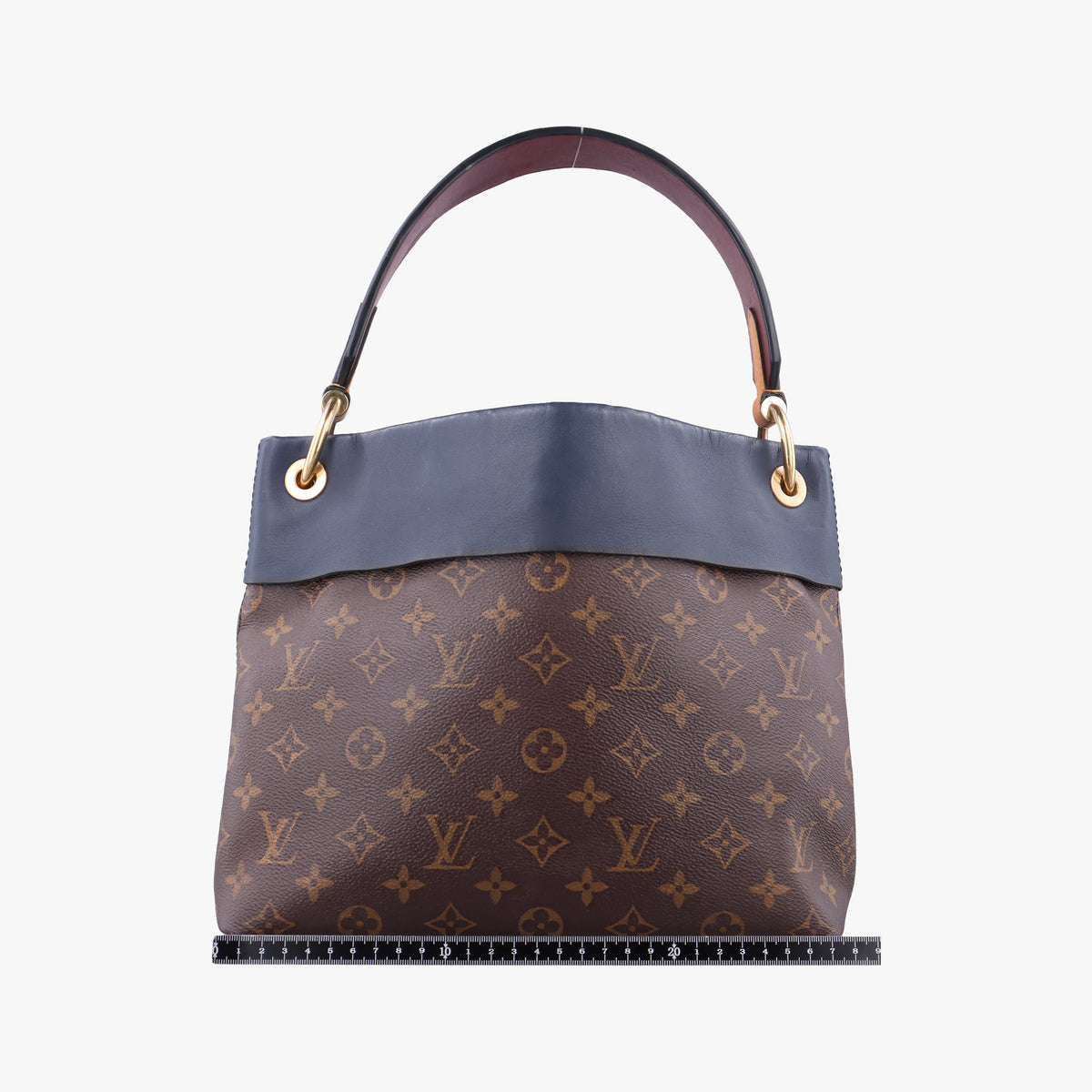 Vintage Louis Vuitton Tuileries Bezas Brown×Navy Monogram Canvas×calf leather M43154 shoulderbag | stylenewstar