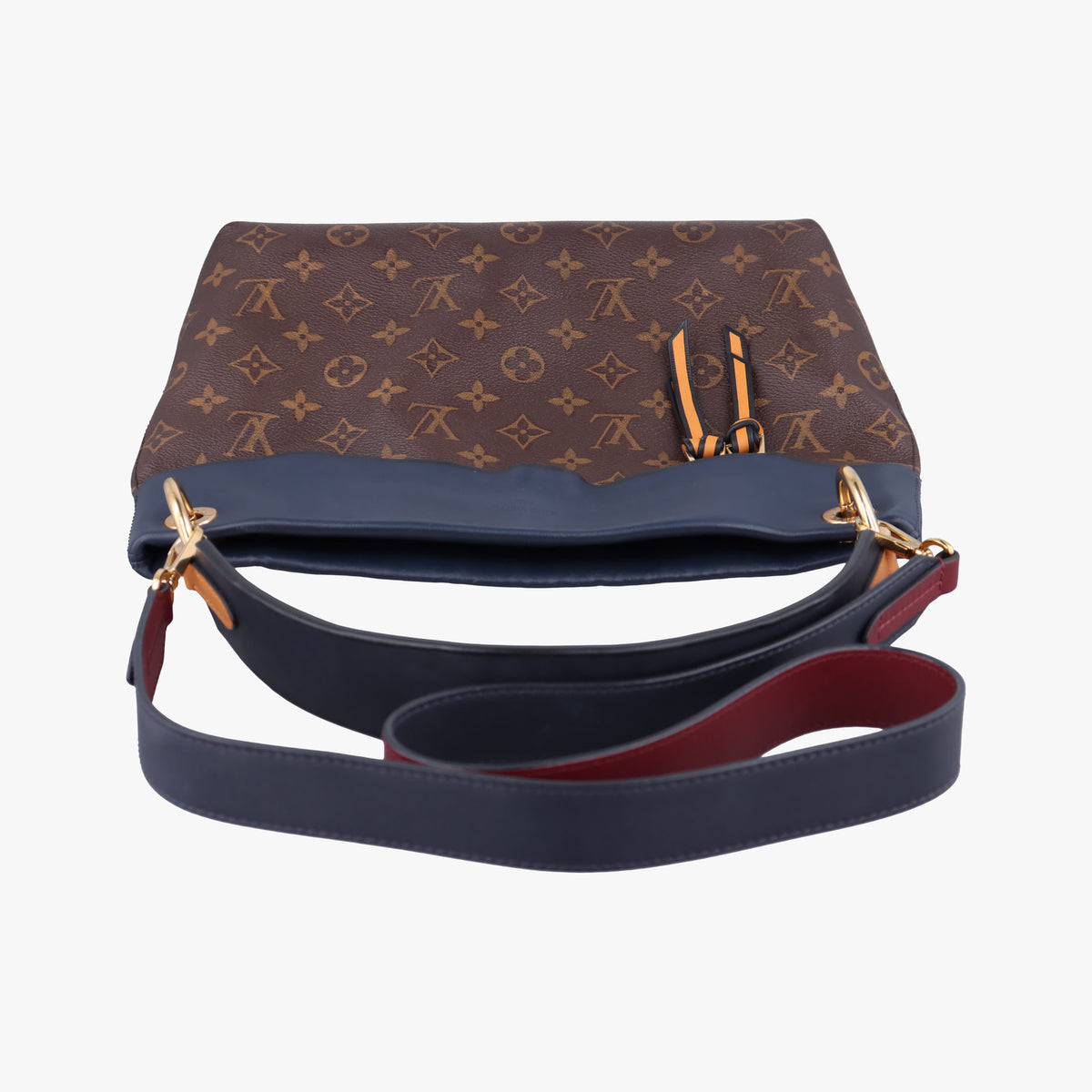 Vintage Louis Vuitton Tuileries Bezas Brown×Navy Monogram Canvas×calf leather M43154 shoulderbag | stylenewstar