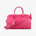 Pre-owned Yves Saint Laurent CLASSIC DUFFEL Rose Leather 314704 shoulderbag | stylenewstar