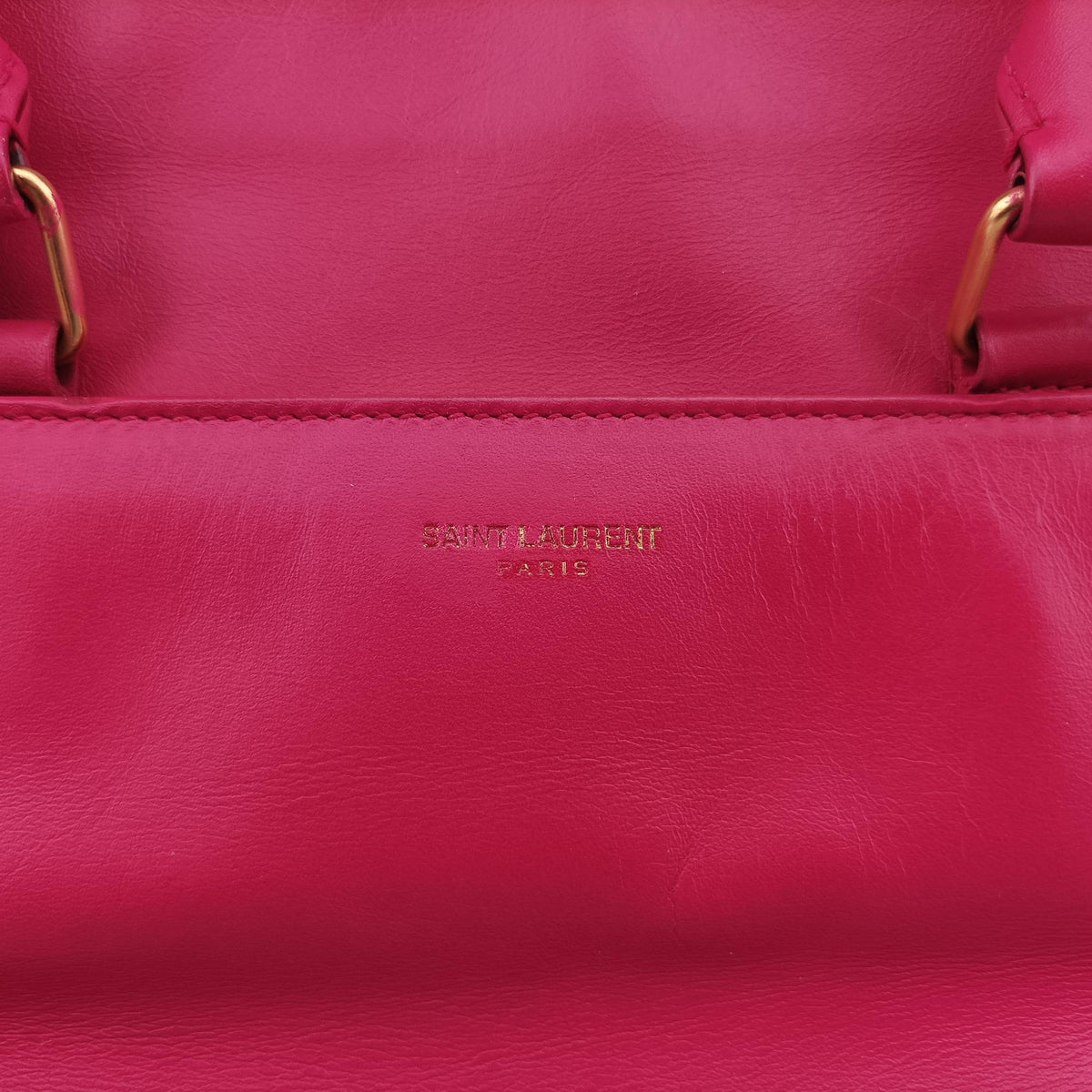 Pre-owned Yves Saint Laurent CLASSIC DUFFEL Rose Leather 314704 shoulderbag | stylenewstar