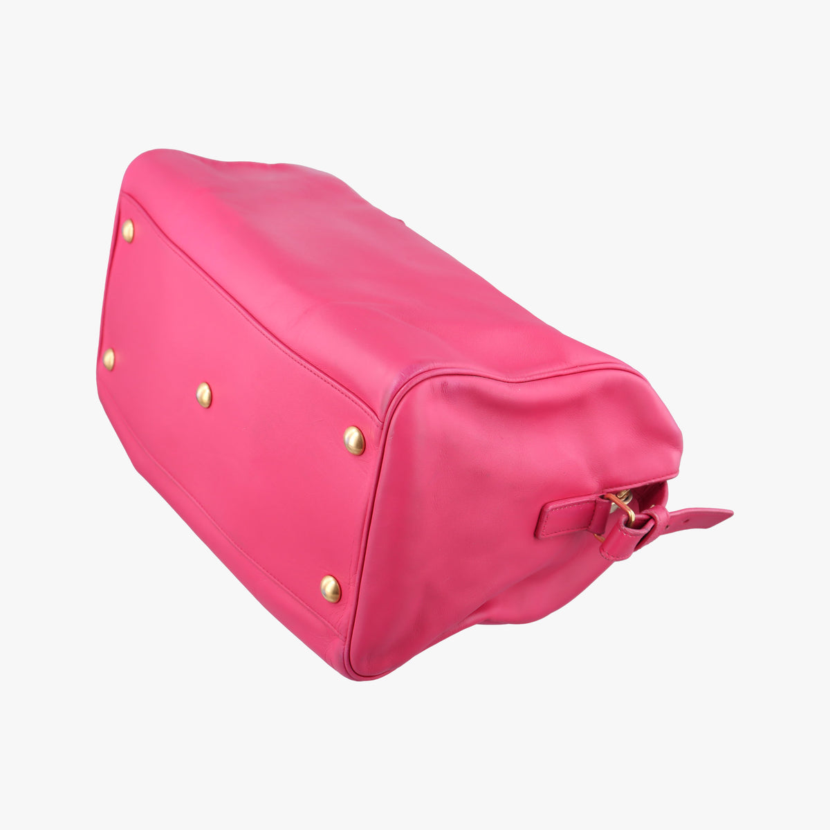 Pre-owned Yves Saint Laurent CLASSIC DUFFEL Rose Leather 314704 shoulderbag | stylenewstar