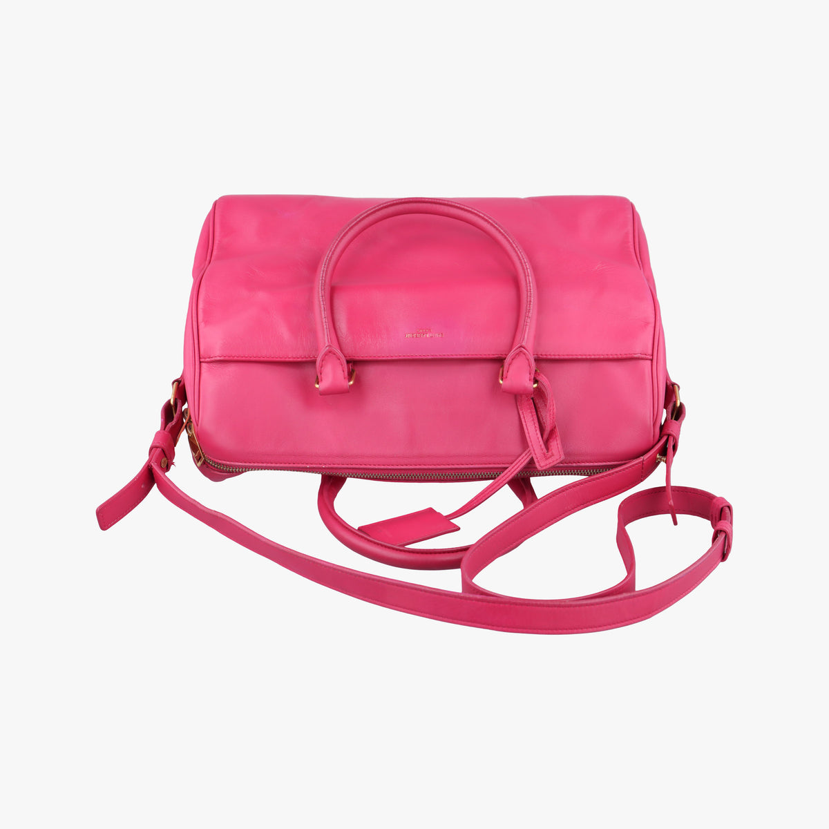 Pre-owned Yves Saint Laurent CLASSIC DUFFEL Rose Leather 314704 shoulderbag | stylenewstar