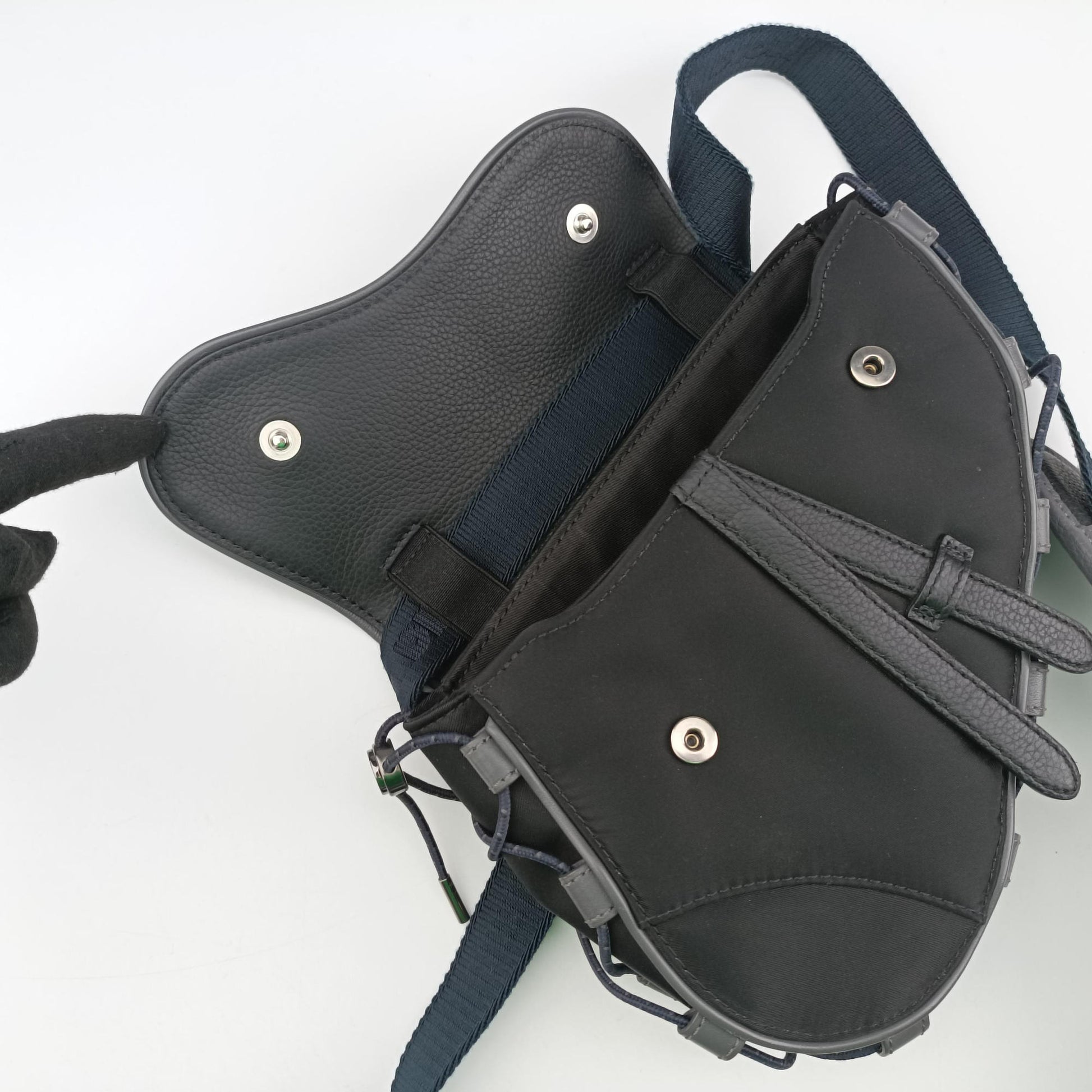 saddle Black Leather×Nylon 27-BO-0291サドル ブラック レザー×ナイロン 27-BO-0291