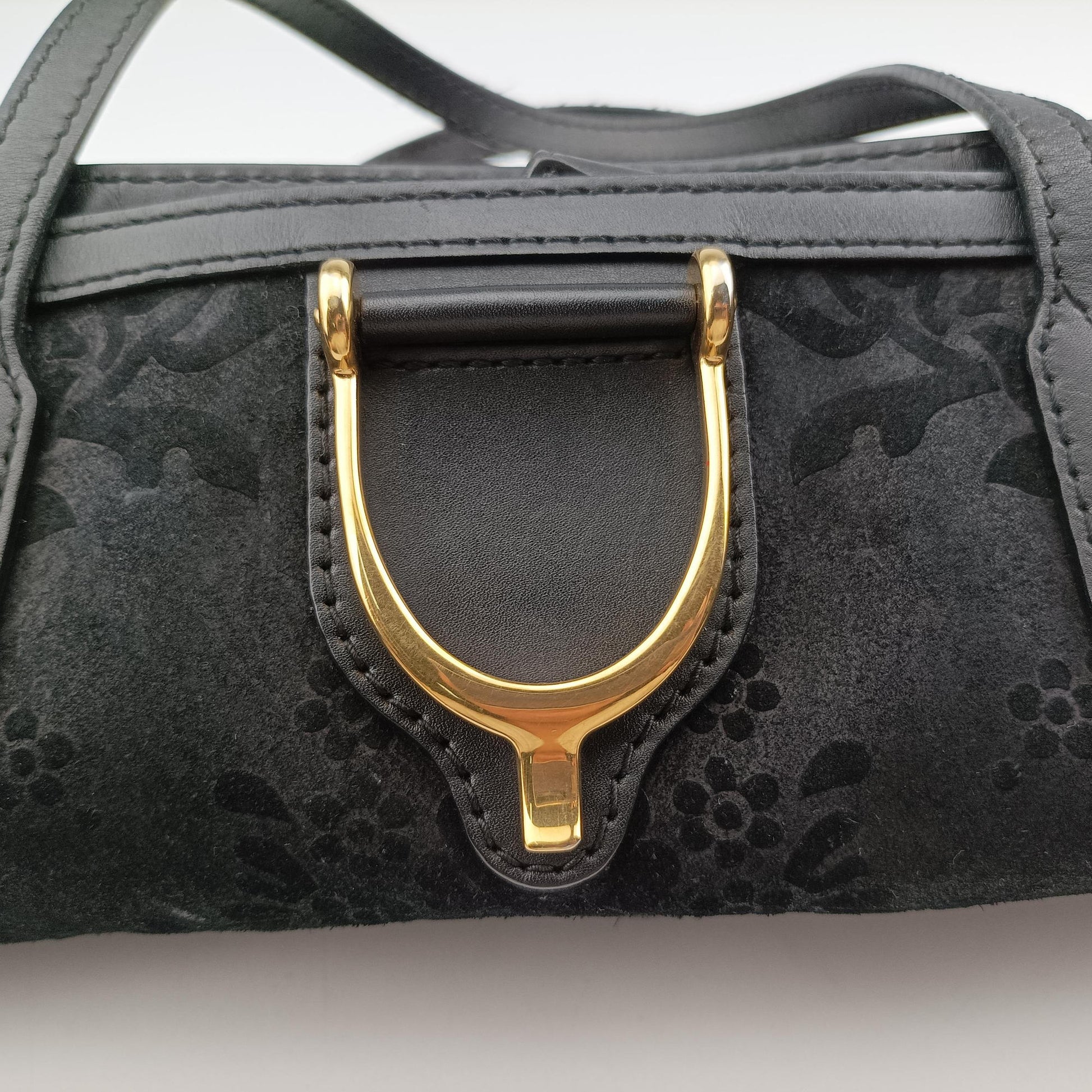 Goldmark Top Handle Black Suede 305585 D012707322ゴールドマークトップハンドル ブラック スエード 305585 D012707322