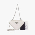 Triangle Logo Plate White SAFFIANO Leather 1NR015 234トライアングルロゴ ホワイト サフィアーノレザー 1NR015 234