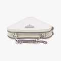 Triangle Logo Plate White SAFFIANO Leather 1NR015 234トライアングルロゴ ホワイト サフィアーノレザー 1NR015 234