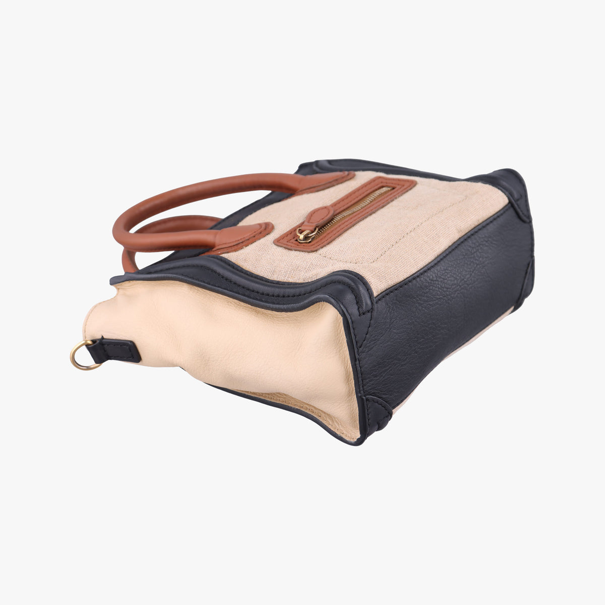 luggage nano shopper Ivory×black×brown Canvas×leather S-SA-1110 S-PA-0111ラゲージナノショッパー アイボリー×ブラック×ブラウン キャンバス x レザー S-SA-1110 S-PA-0111