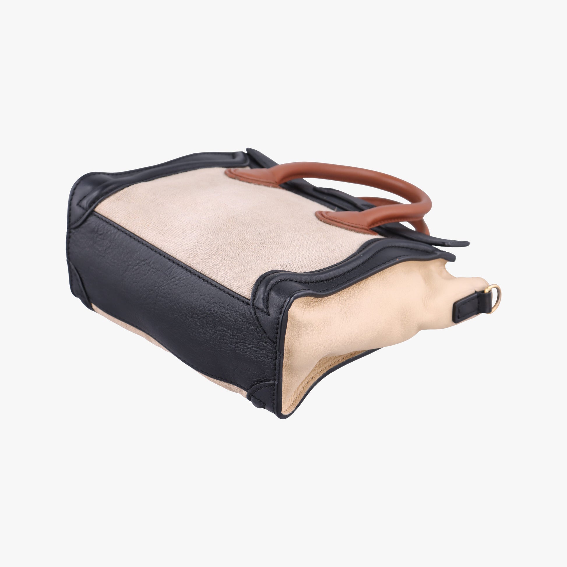 luggage nano shopper Ivory×black×brown Canvas×leather S-SA-1110 S-PA-0111ラゲージナノショッパー アイボリー×ブラック×ブラウン キャンバス x レザー S-SA-1110 S-PA-0111