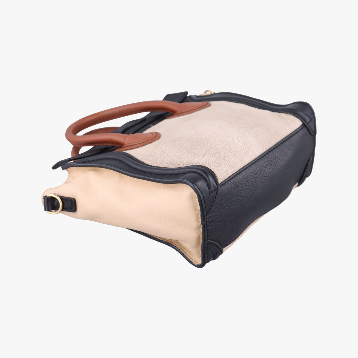 luggage nano shopper Ivory×black×brown Canvas×leather S-SA-1110 S-PA-0111ラゲージナノショッパー アイボリー×ブラック×ブラウン キャンバス x レザー S-SA-1110 S-PA-0111