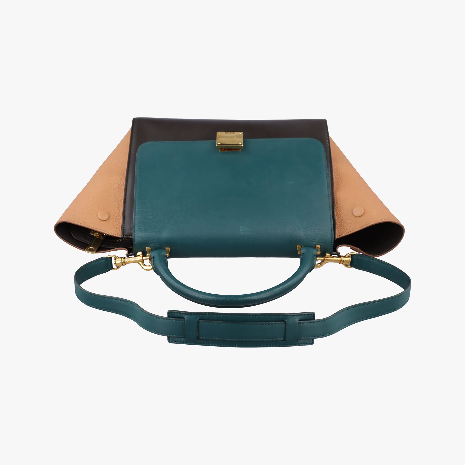 Trapeze Green × Brown × Orange leather S-CU-1196トラペーズミディアム グリーン × ブラウン × オレンジ レザー S-CU-1196