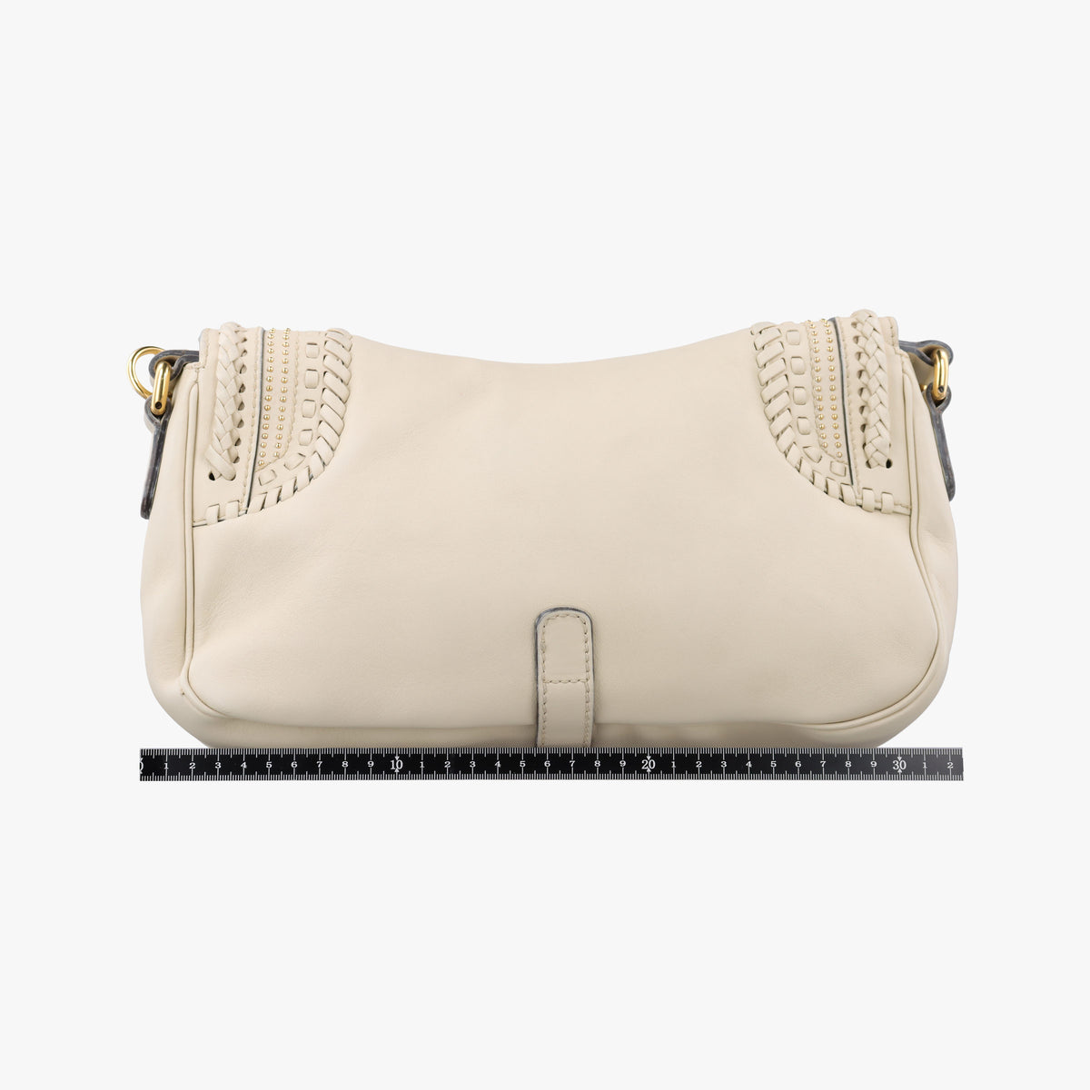 Pre-owned Gucci Tassel Handmade Medium Flap White Leather 263954 shoulderbag | stylenewstar