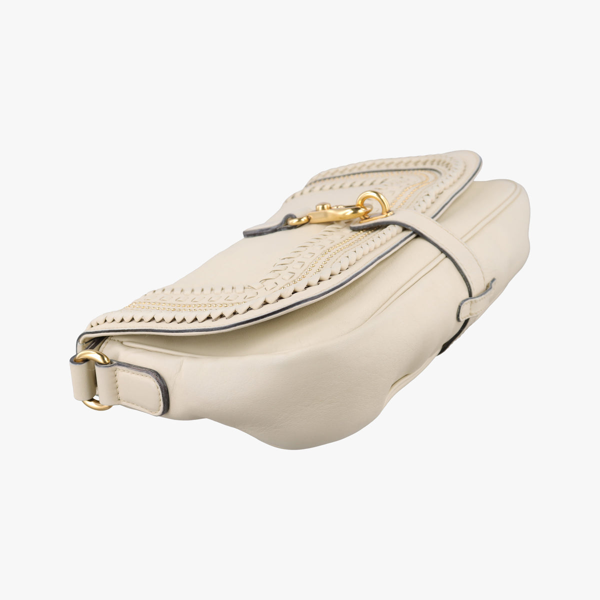 Pre-owned Gucci Tassel Handmade Medium Flap White Leather 263954 shoulderbag | stylenewstar