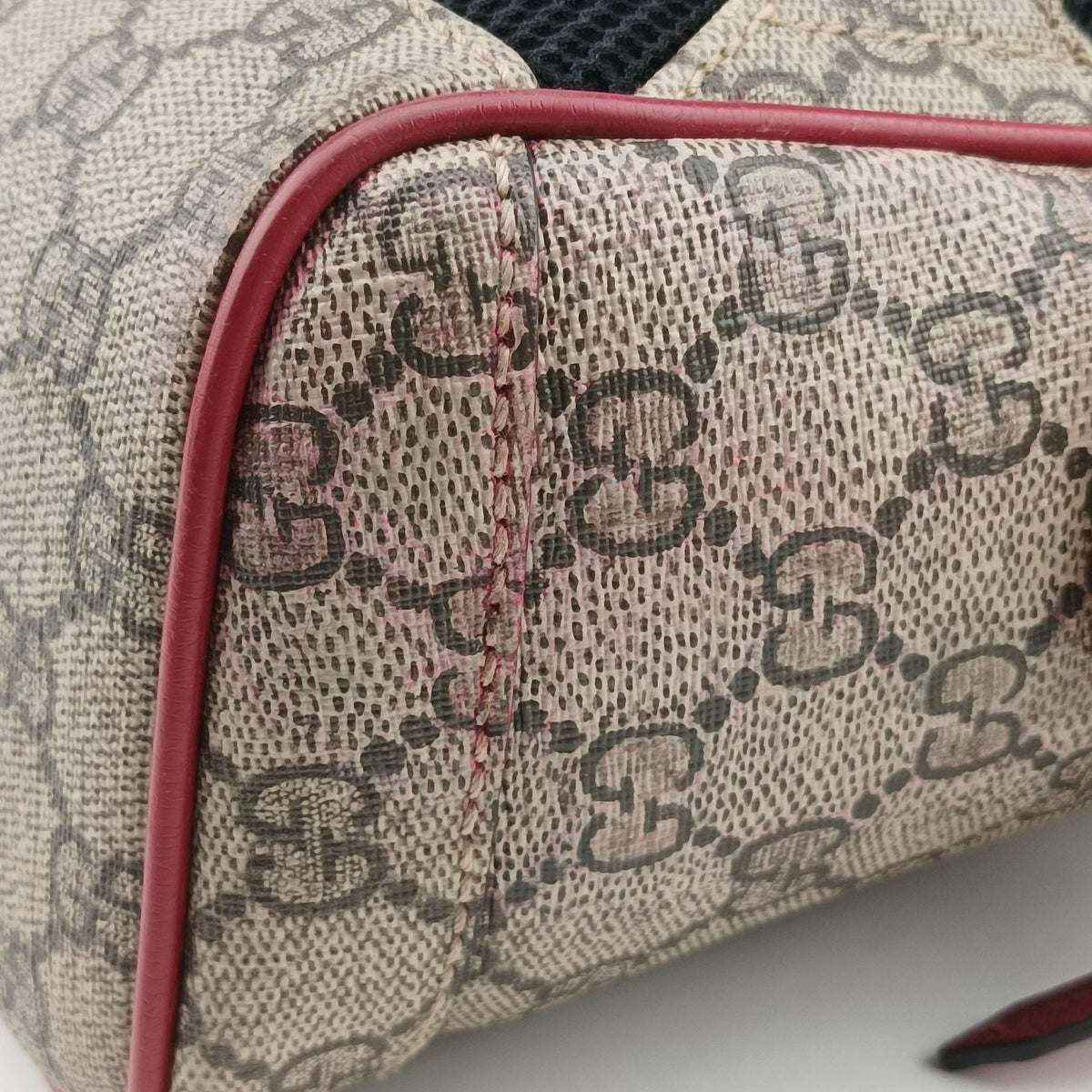 Pre-owned Gucci GG Supreme Bosco dog print beige×Multicolour PVC coated canvas×Leather 495621 backpack/rucksack | stylenewstar