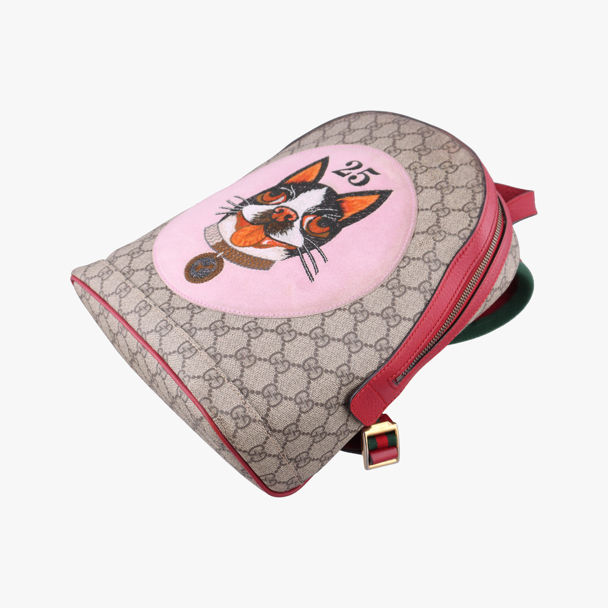 Pre-owned Gucci GG Supreme Bosco dog print beige×Multicolour PVC coated canvas×Leather 495621 backpack/rucksack | stylenewstar