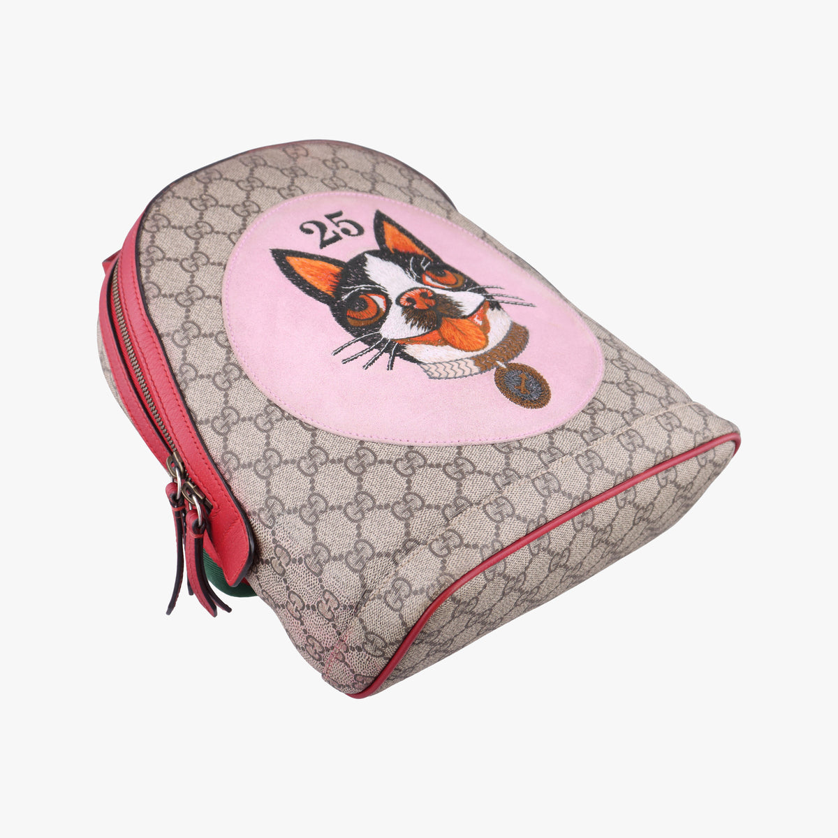 Pre-owned Gucci GG Supreme Bosco dog print beige×Multicolour PVC coated canvas×Leather 495621 backpack/rucksack | stylenewstar