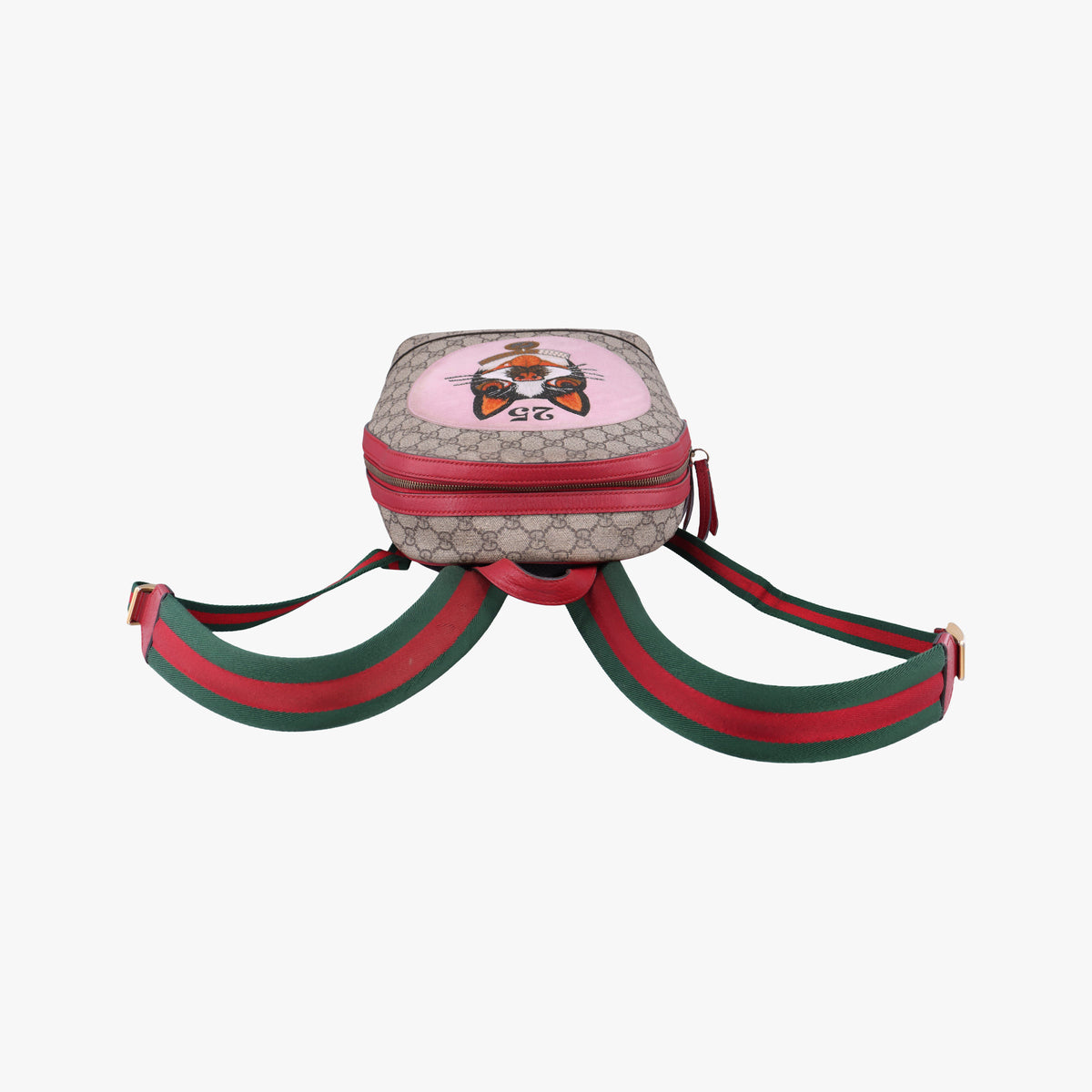 Pre-owned Gucci GG Supreme Bosco dog print beige×Multicolour PVC coated canvas×Leather 495621 backpack/rucksack | stylenewstar