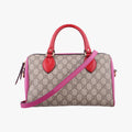 GG SUPREME beige×red×pink PVC coated canvas×Leather 409529 I019122646GGスプリーム ベージュ×レッド×ピンク PVCコーティングキャンバス×レザー 409529 I019122646