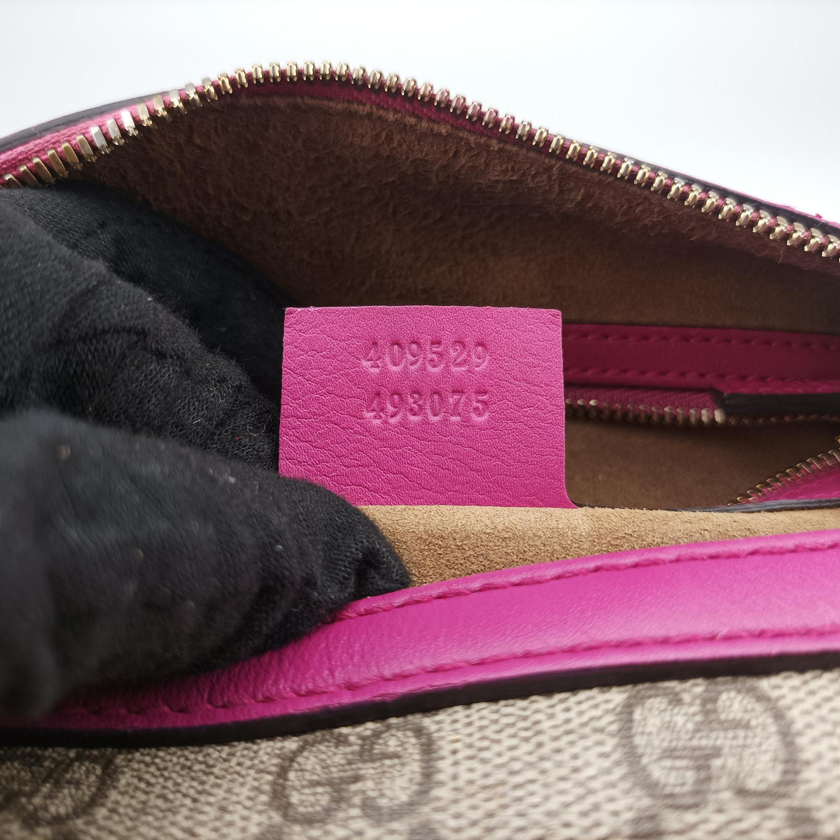 GG SUPREME beige×red×pink PVC coated canvas×Leather 409529 I019122646GGスプリーム ベージュ×レッド×ピンク PVCコーティングキャンバス×レザー 409529 I019122646