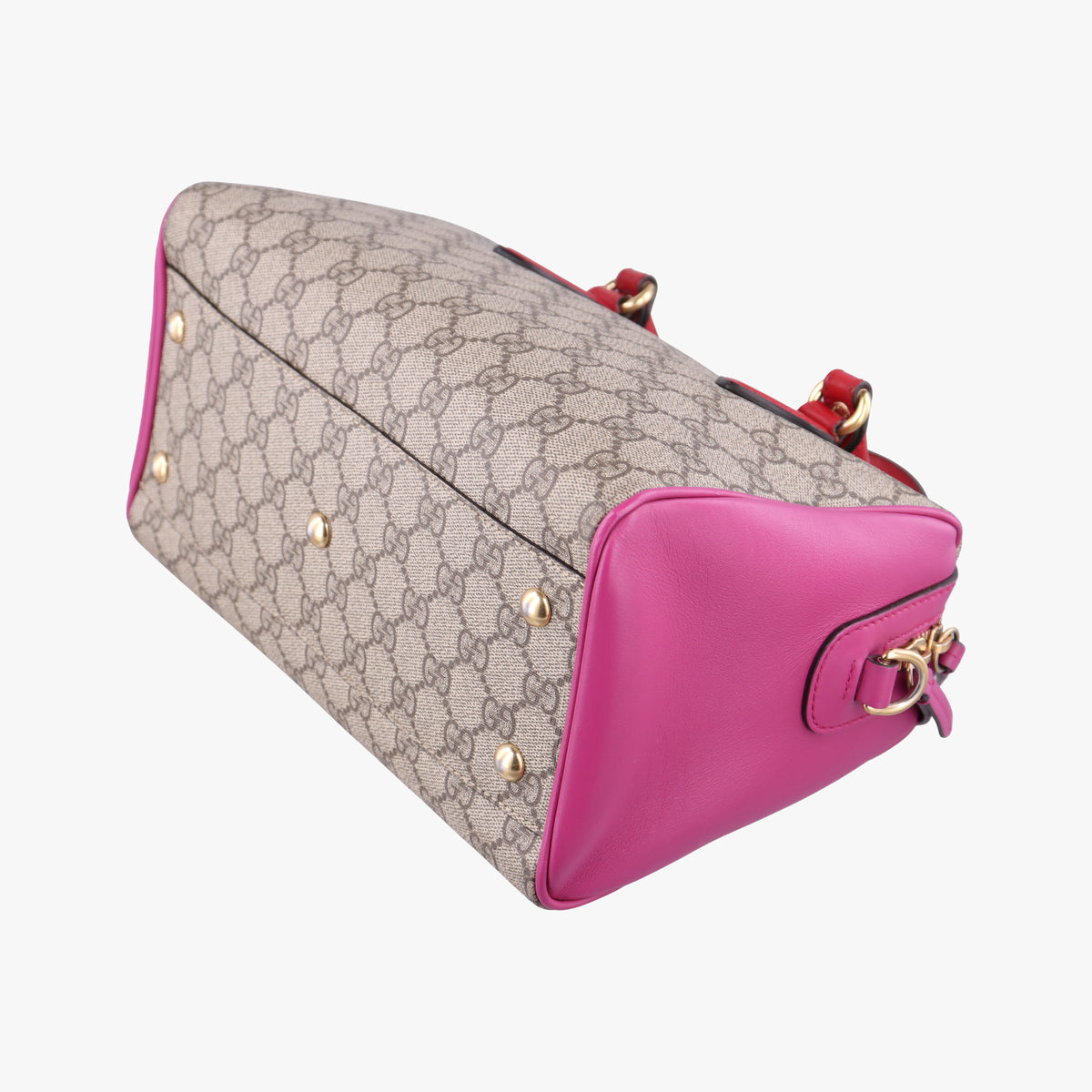 GG SUPREME beige×red×pink PVC coated canvas×Leather 409529 I019122646GGスプリーム ベージュ×レッド×ピンク PVCコーティングキャンバス×レザー 409529 I019122646