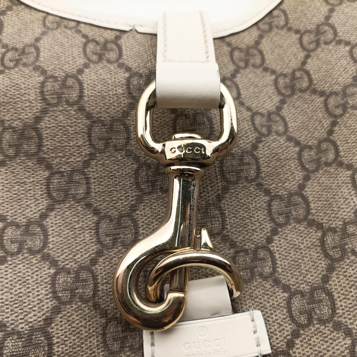 Pre-owned Gucci New Jackie Brown×White PVC coated canvas×Leather 203494 handbag | stylenewstar