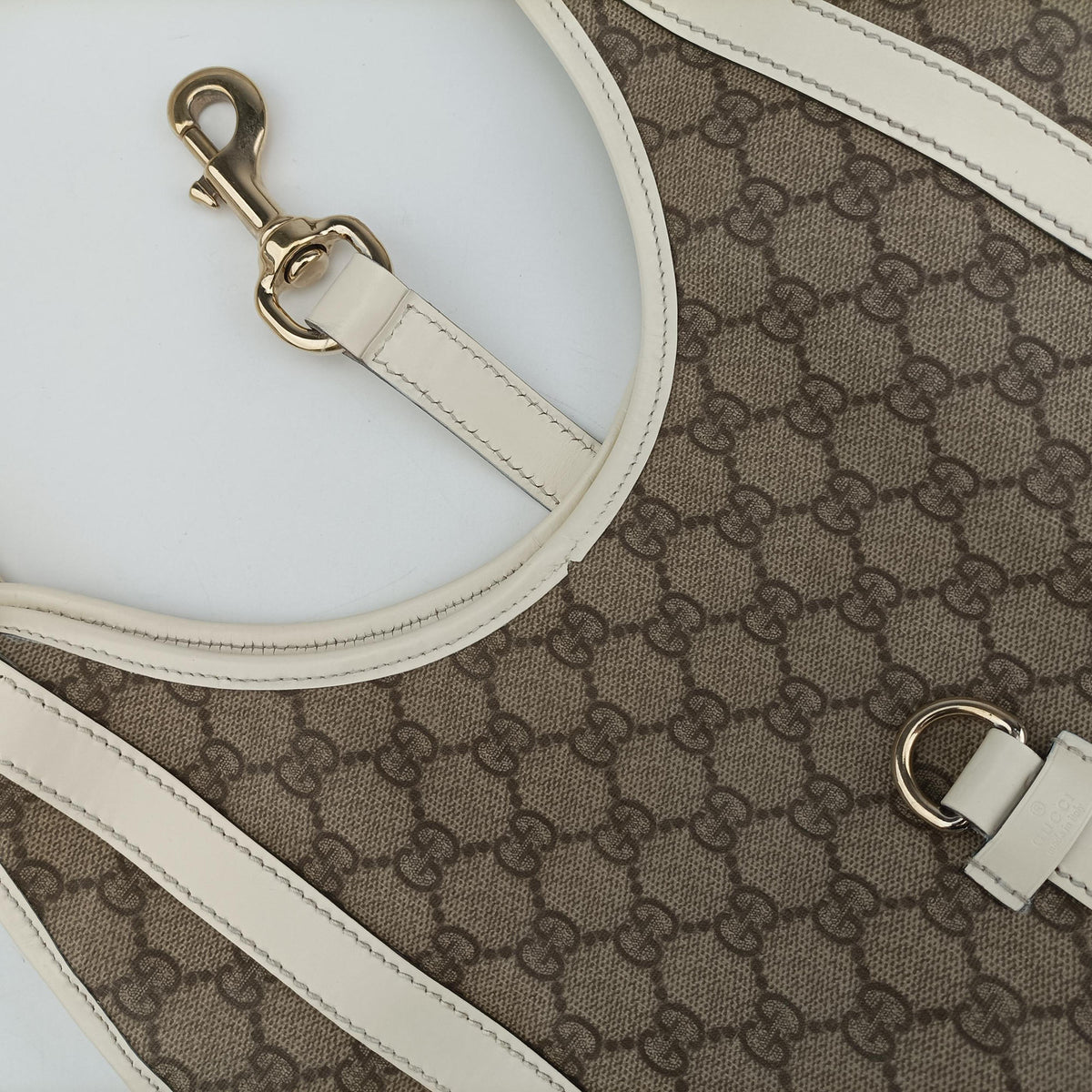 Pre-owned Gucci New Jackie Brown×White PVC coated canvas×Leather 203494 handbag | stylenewstar