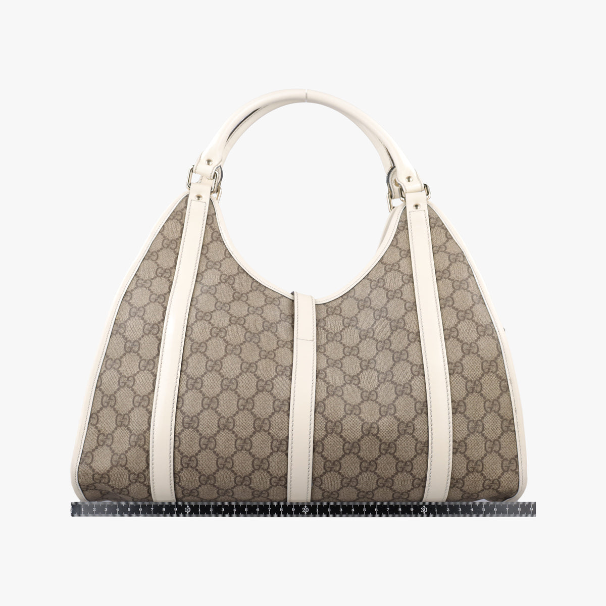 Pre-owned Gucci New Jackie Brown×White PVC coated canvas×Leather 203494 handbag | stylenewstar