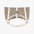 Pre-owned Gucci New Jackie Brown×White PVC coated canvas×Leather 203494 handbag | stylenewstar