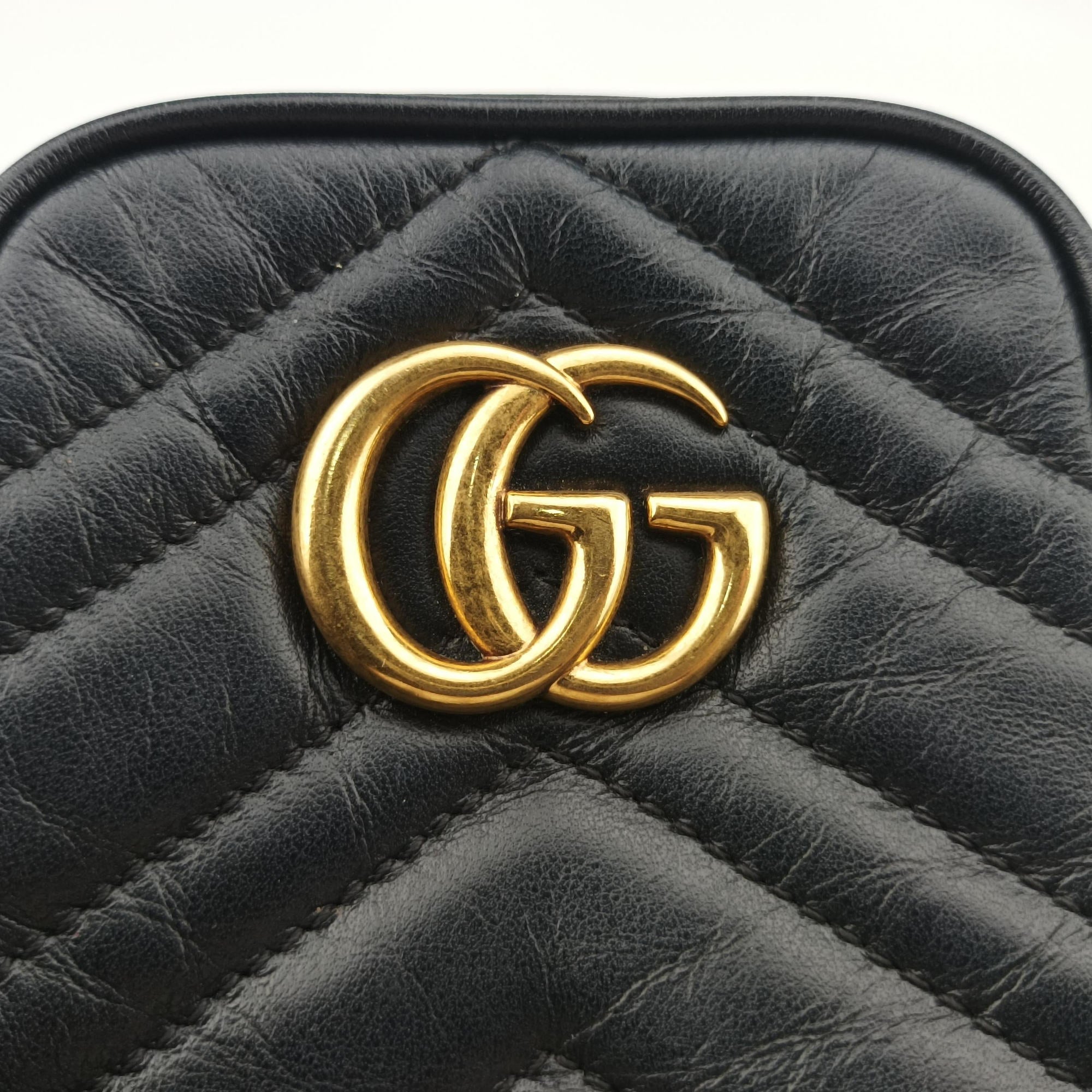GG Marmont Black Leather 598597 GGマーモント ブラック レザー 598597 