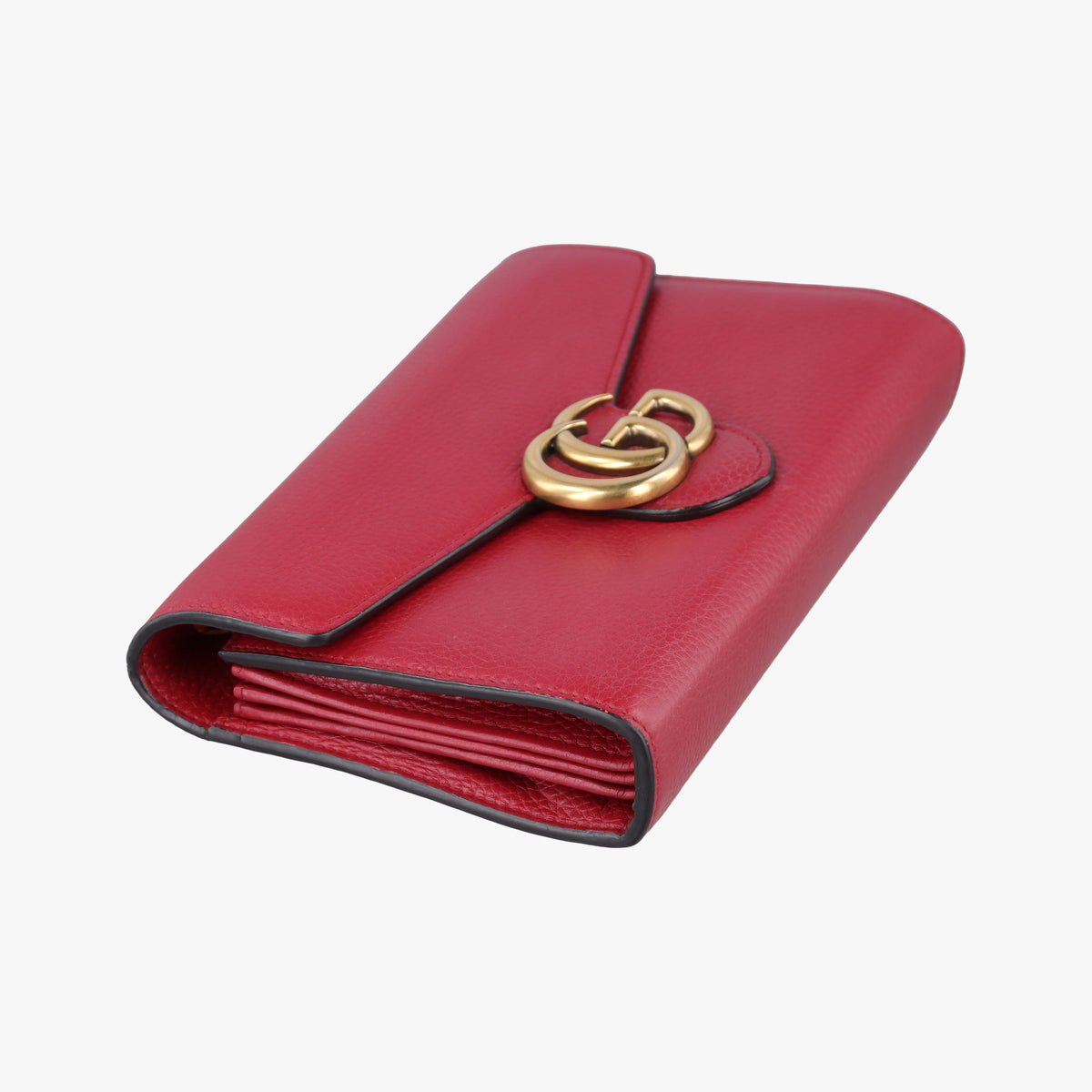 Pre-owned Gucci GG Marmont Red Leather 401232 shoulderbag | stylenewstar