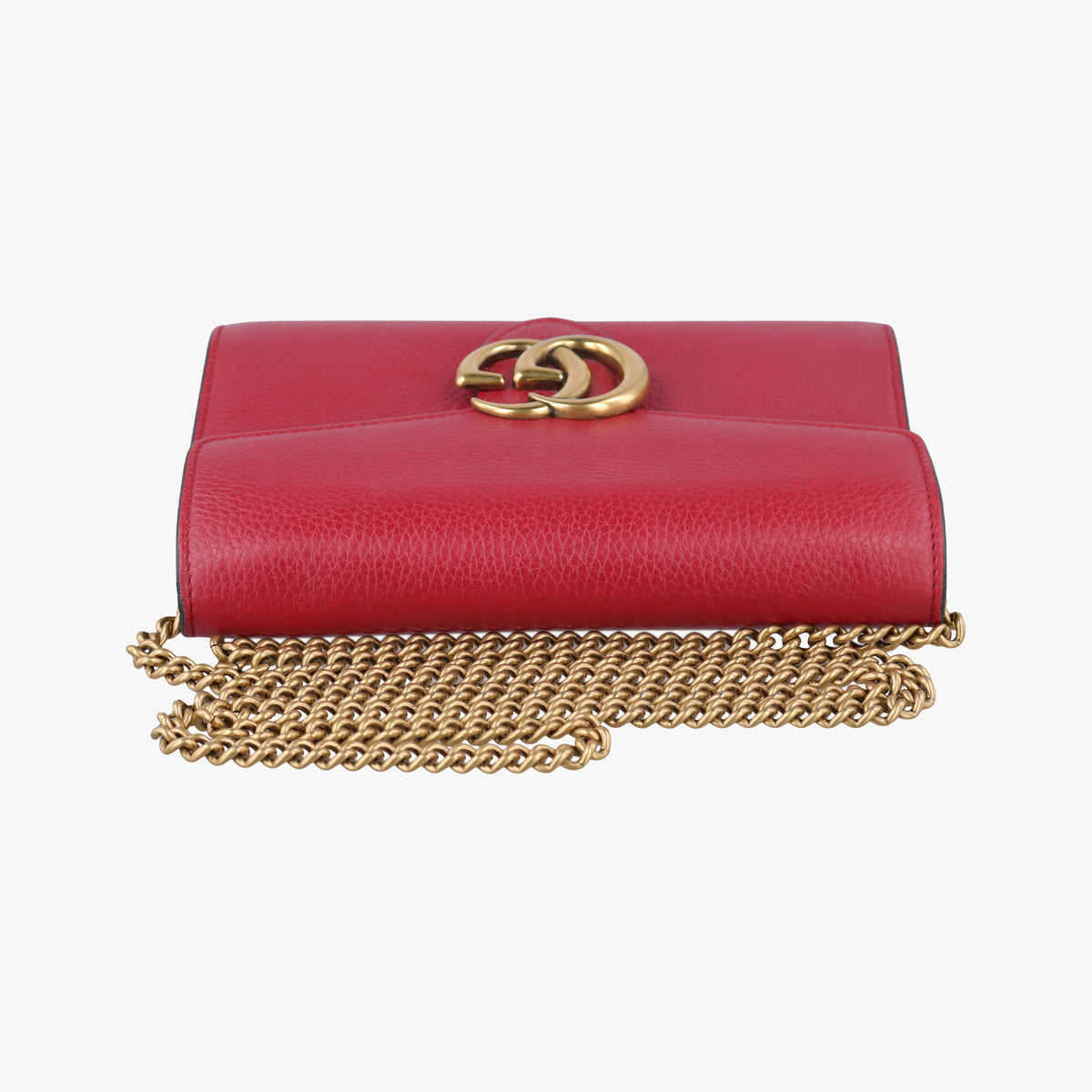 Pre-owned Gucci GG Marmont Red Leather 401232 shoulderbag | stylenewstar