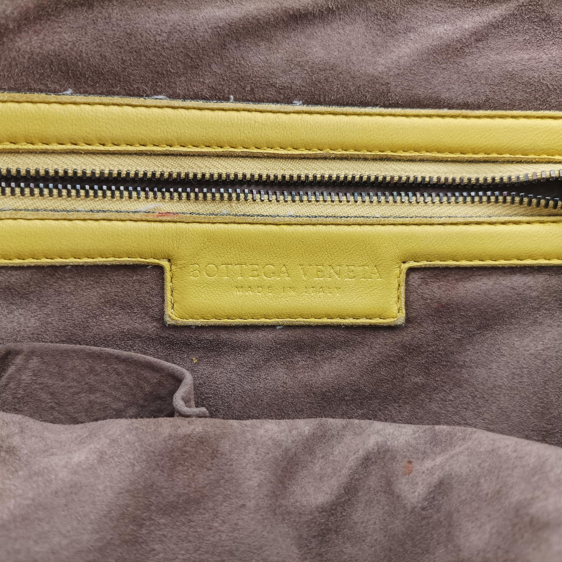 NODINI Intrecciato Yellow lambskin B01544145Jノディーニ イントレチャート イエロー ラムスキン B01544145J