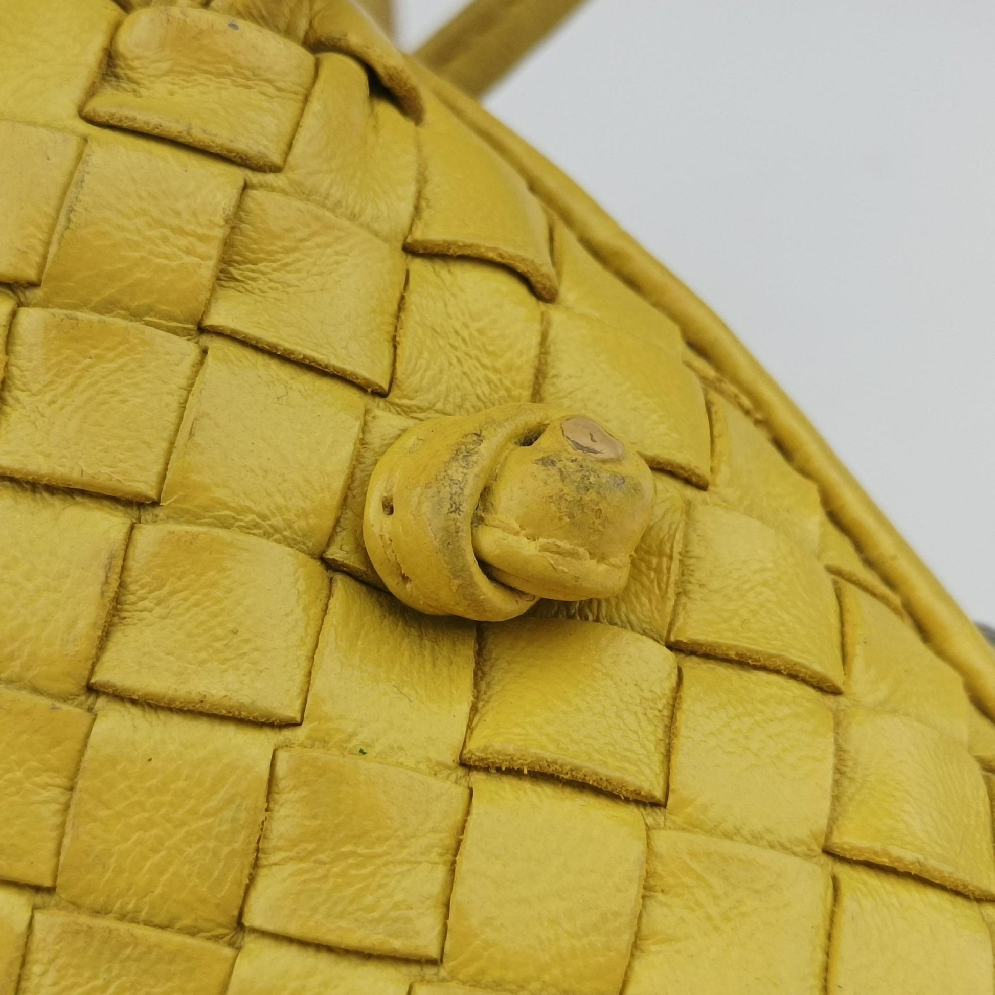 NODINI Intrecciato Yellow lambskin B01544145Jノディーニ イントレチャート イエロー ラムスキン B01544145J