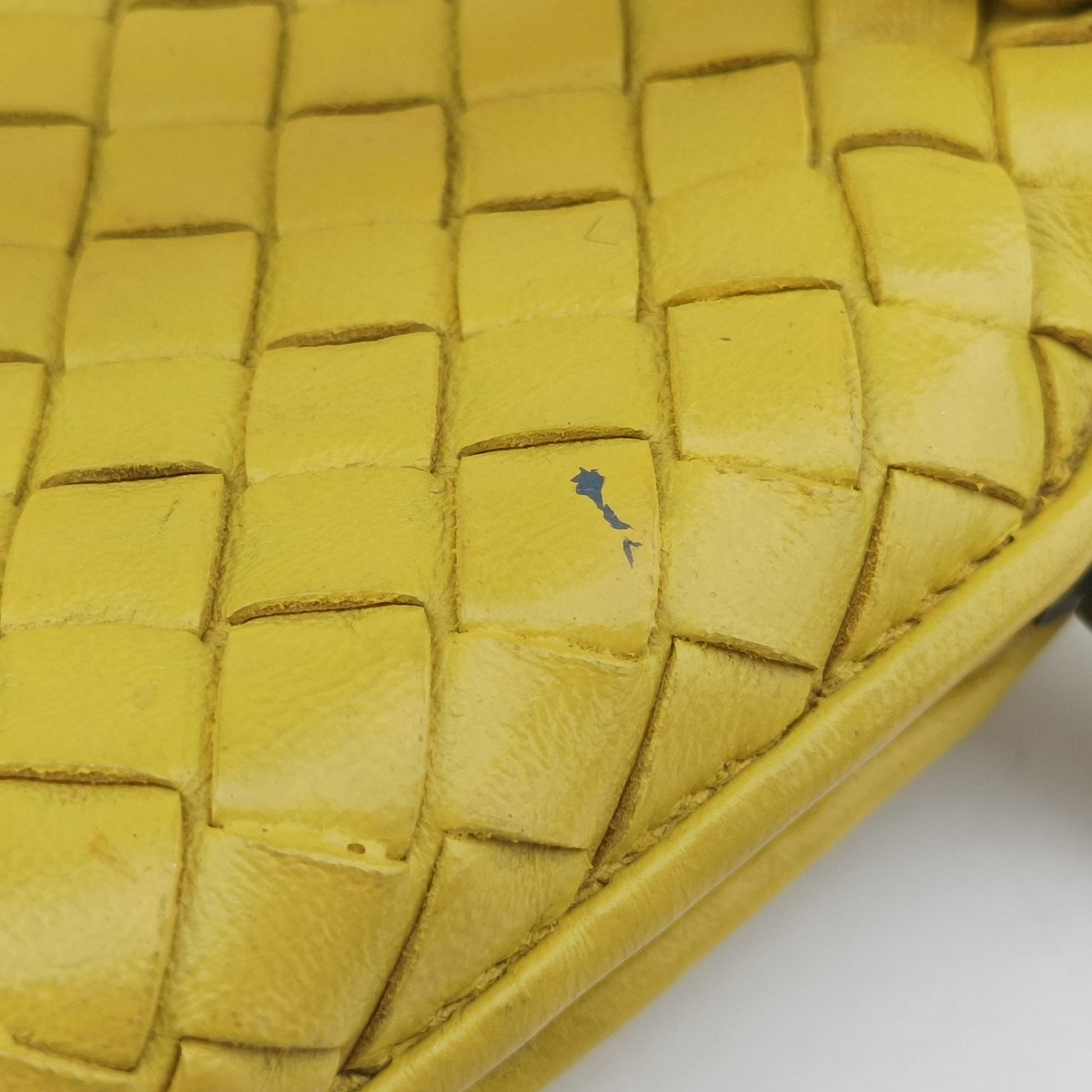 NODINI Intrecciato Yellow lambskin B01544145Jノディーニ イントレチャート イエロー ラムスキン B01544145J