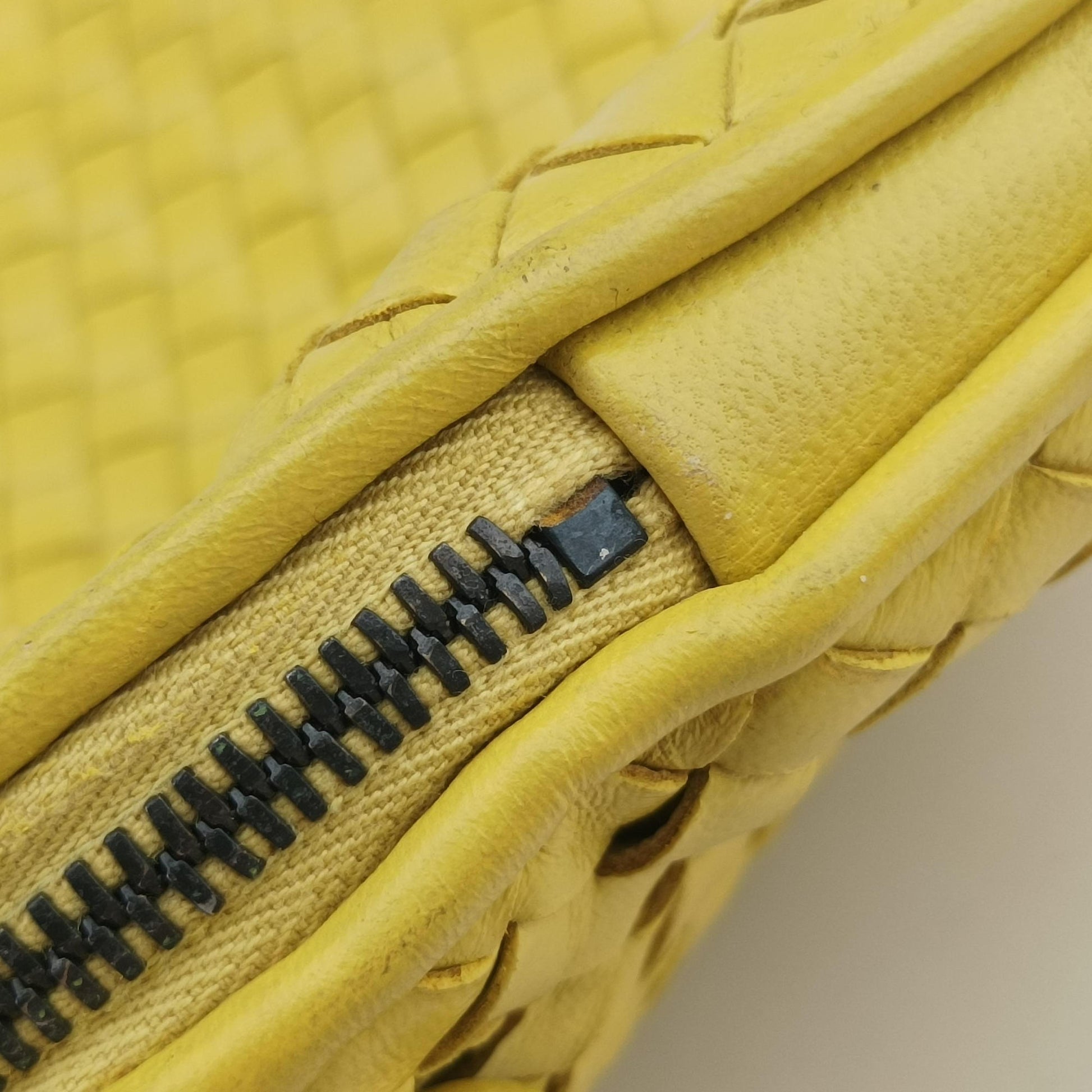 NODINI Intrecciato Yellow lambskin B01544145Jノディーニ イントレチャート イエロー ラムスキン B01544145J