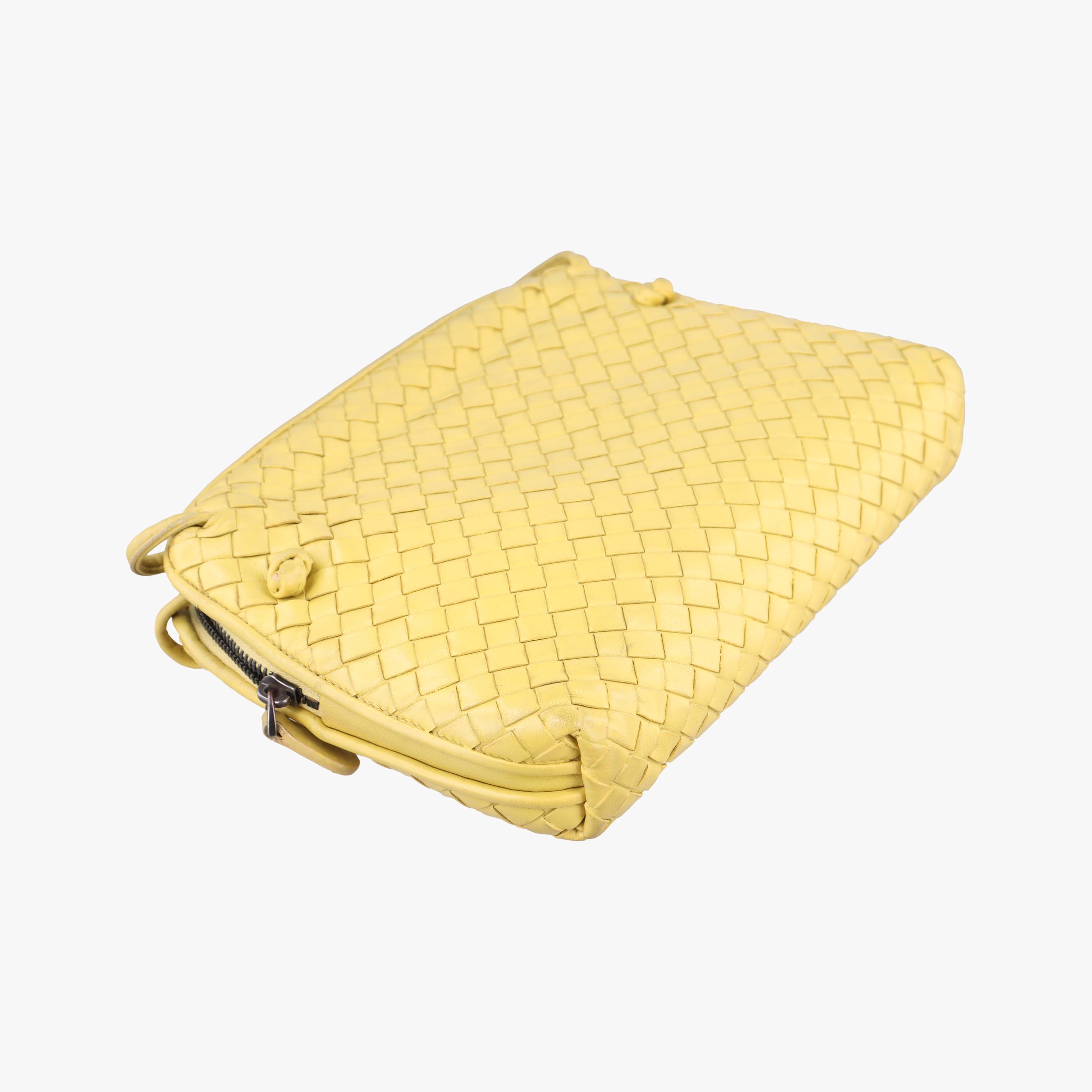 NODINI Intrecciato Yellow lambskin B01544145Jノディーニ イントレチャート イエロー ラムスキン B01544145J
