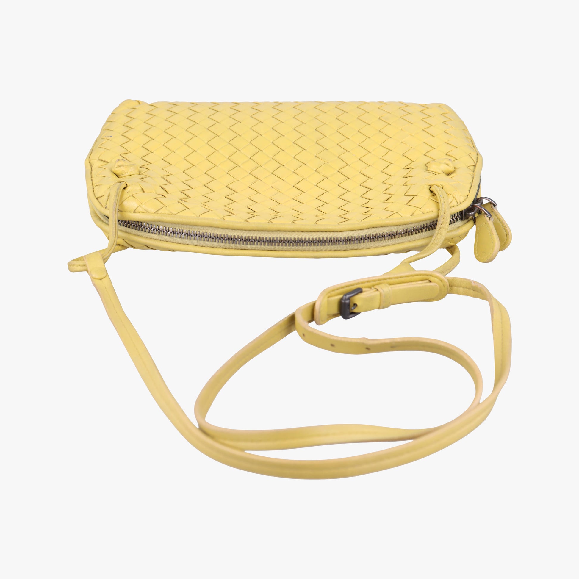 NODINI Intrecciato Yellow lambskin B01544145Jノディーニ イントレチャート イエロー ラムスキン B01544145J