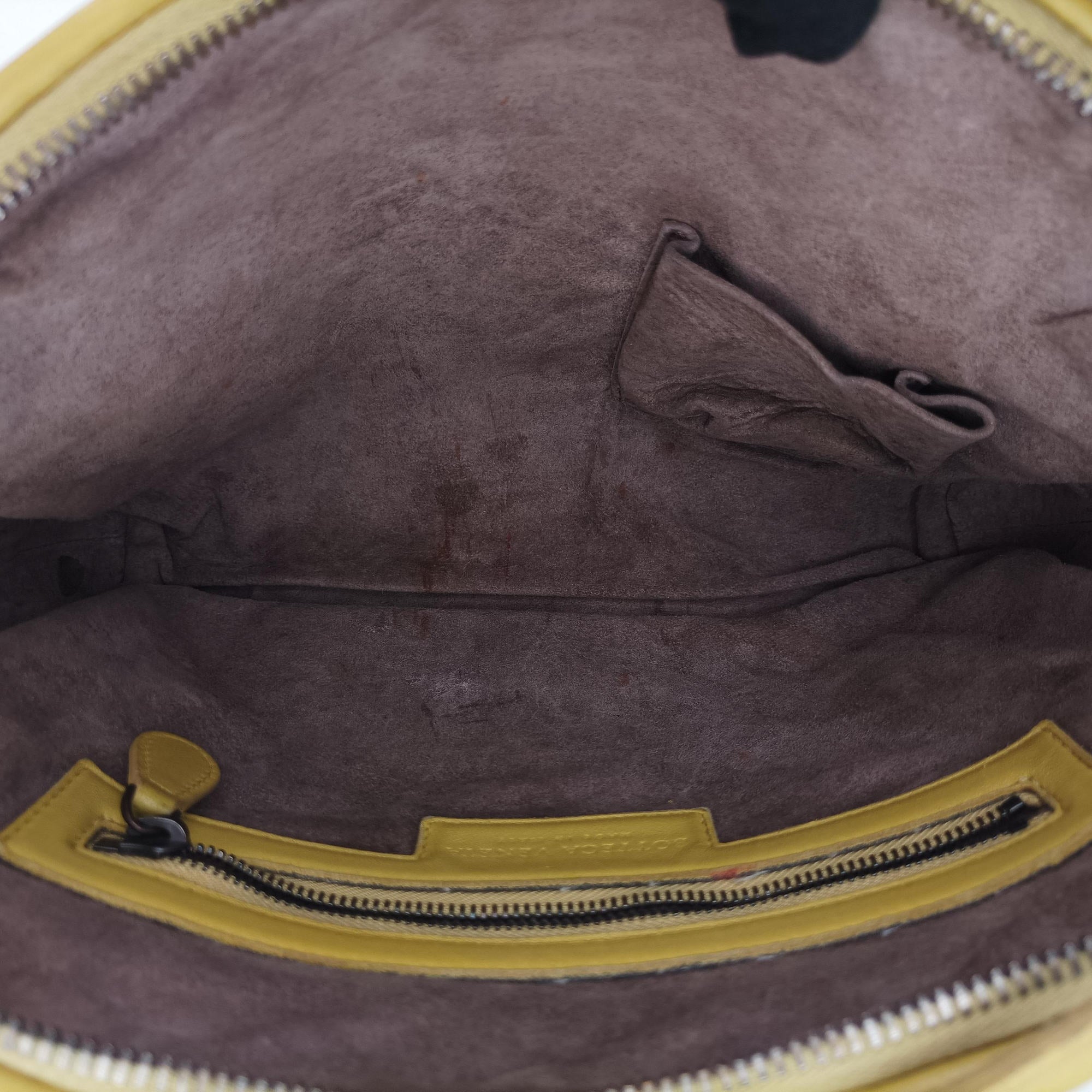NODINI Intrecciato Yellow lambskin B01544145Jノディーニ イントレチャート イエロー ラムスキン B01544145J