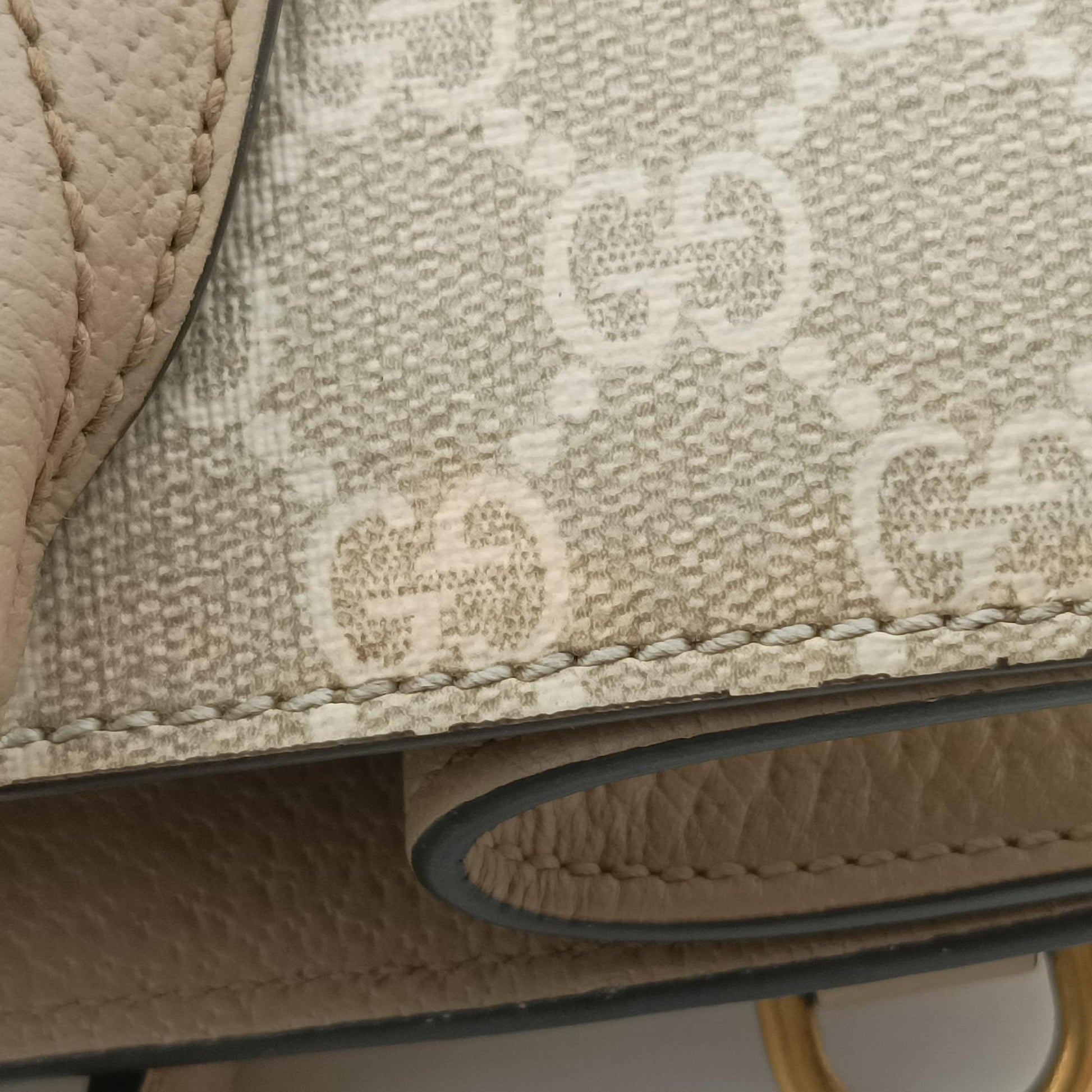 Interlocking G Beige PVC coated canvas×Leather 659983 G039238286インターロッキングG ベージュ PVCコーティングキャンバス×レザー 659983 G039238286