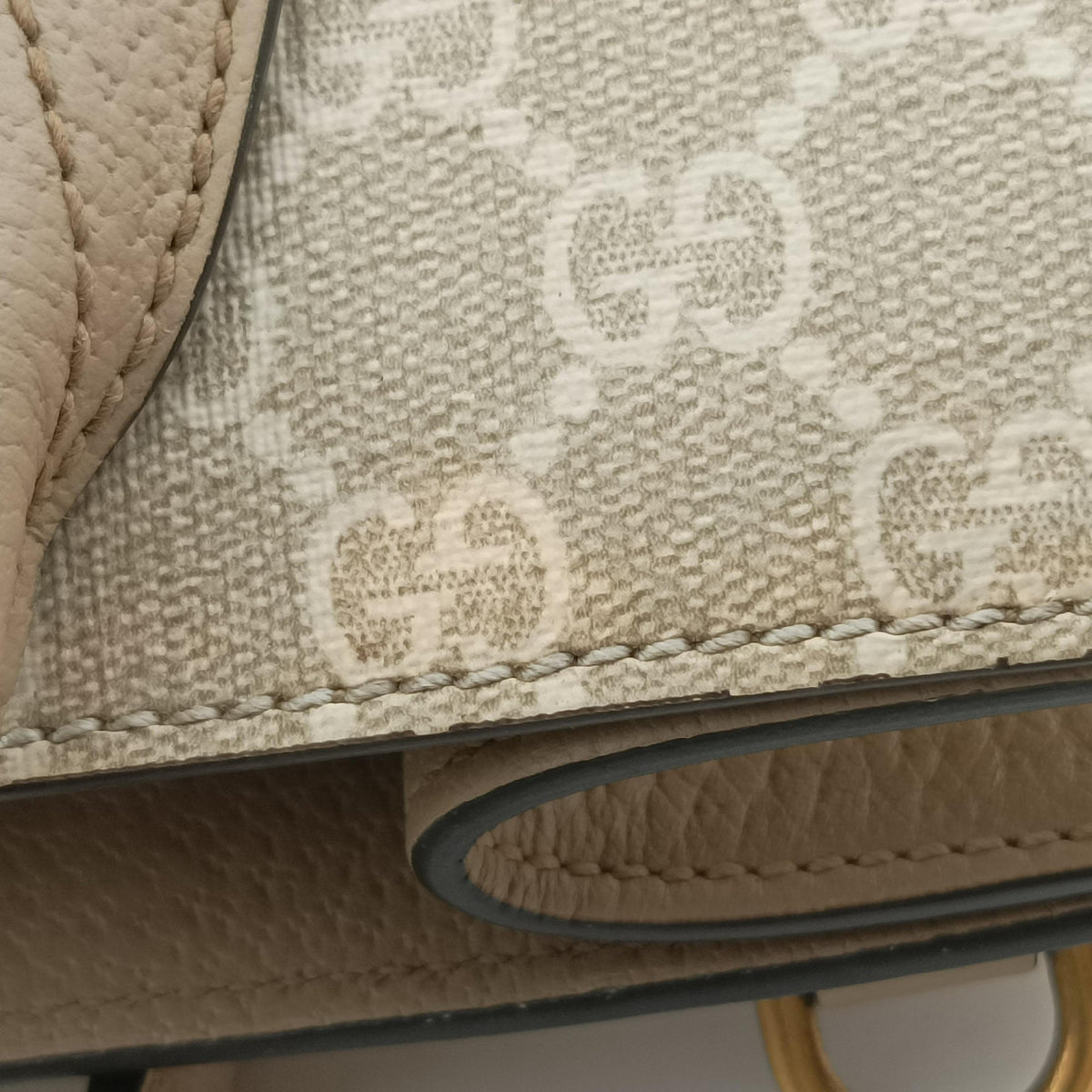 Interlocking G Beige PVC coated canvas×Leather 659983 G039238286インターロッキングG ベージュ PVCコーティングキャンバス×レザー 659983 G039238286