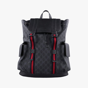GG Supreme Black x Gray PVC coated canvas×leather 495563 C028223256GGスプリーム ブラック×グレー PVCコーティングキャンバス×レザー 495563 C028223256