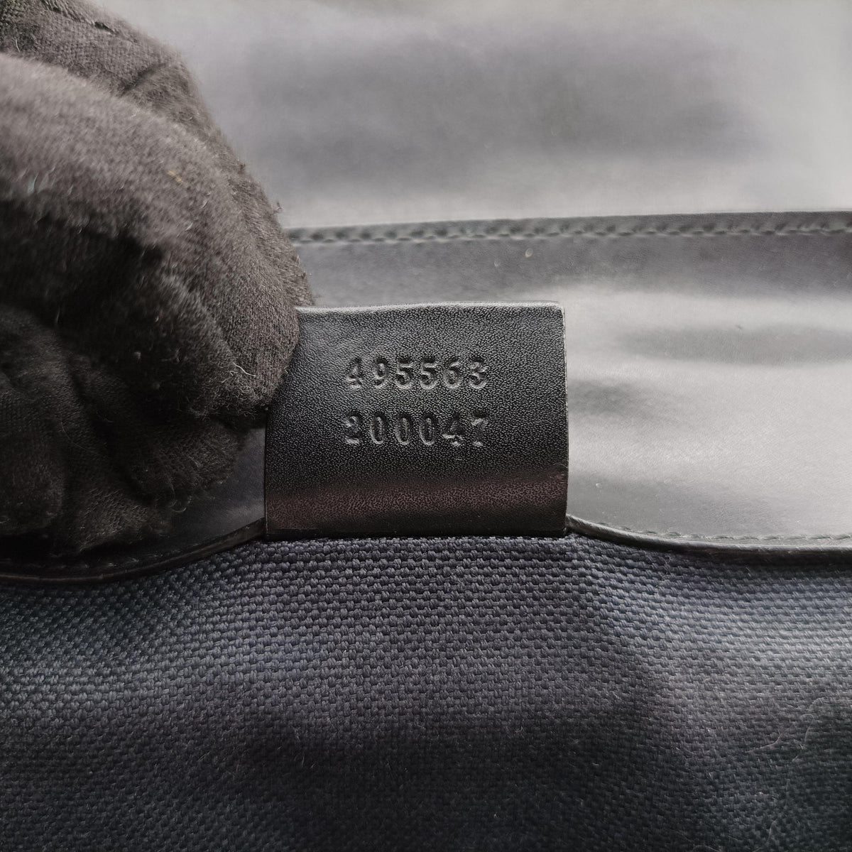 GG Supreme Black x Gray PVC coated canvas×leather 495563 C028223256GGスプリーム ブラック×グレー PVCコーティングキャンバス×レザー 495563 C028223256