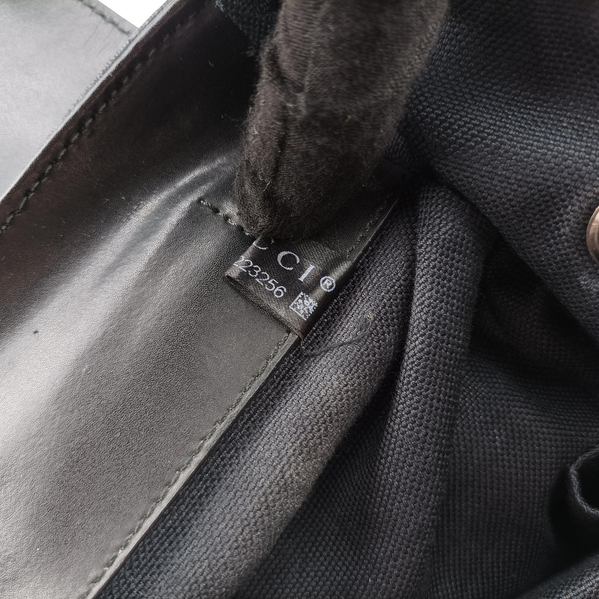 GG Supreme Black x Gray PVC coated canvas×leather 495563 C028223256GGスプリーム ブラック×グレー PVCコーティングキャンバス×レザー 495563 C028223256